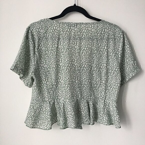 Bohemian flared Open Front Tie Ruffle Hem  Top - Picture 7 of 8